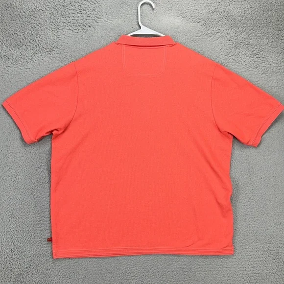 Tommy Bahama Island Zone Polo Shirt Mens 2XL Pink Supima Cotton Blend Logo Rugby